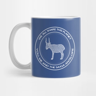 Saiga Antelope - We All Share This Planet - endangered species design Mug